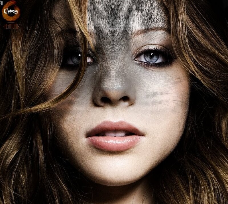 woman with animal face paint