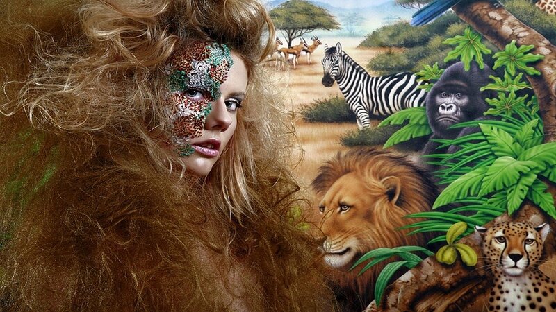 Woman with Animal Makeup — Brown
