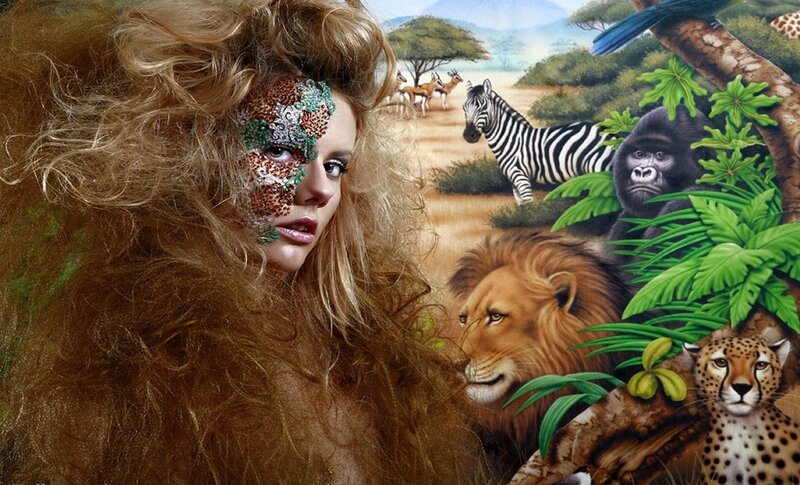 Woman with Animal Makeup