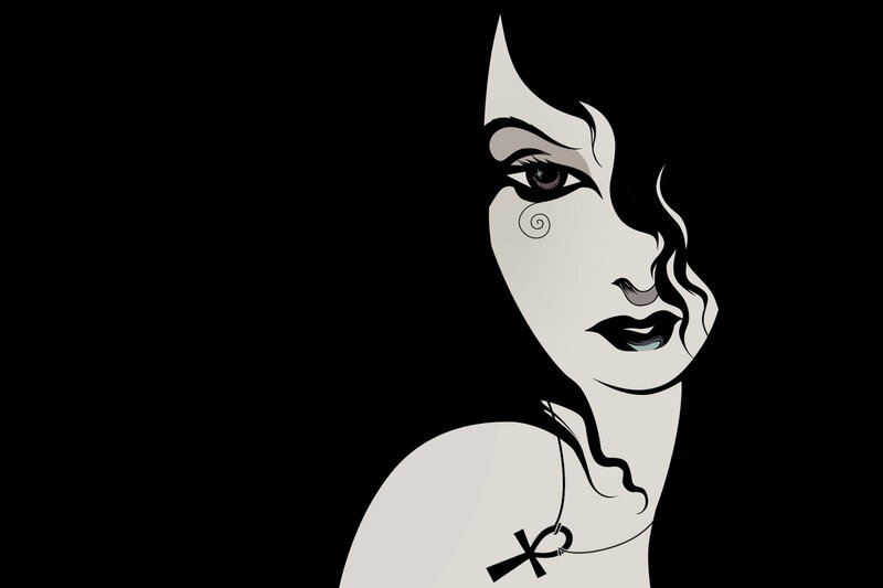 woman with ankh necklace