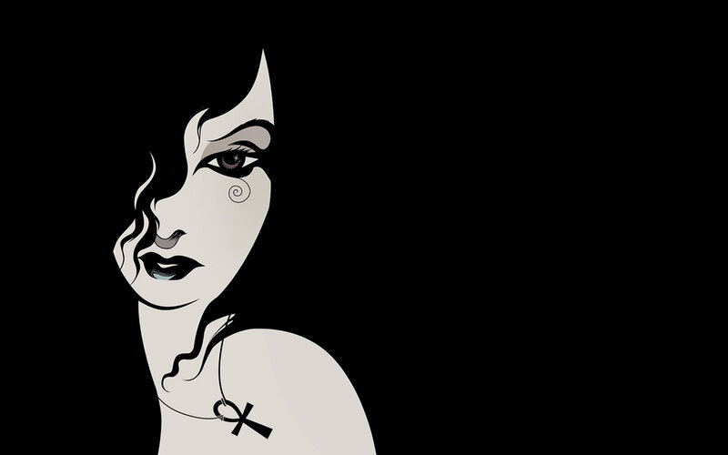woman with ankh necklace