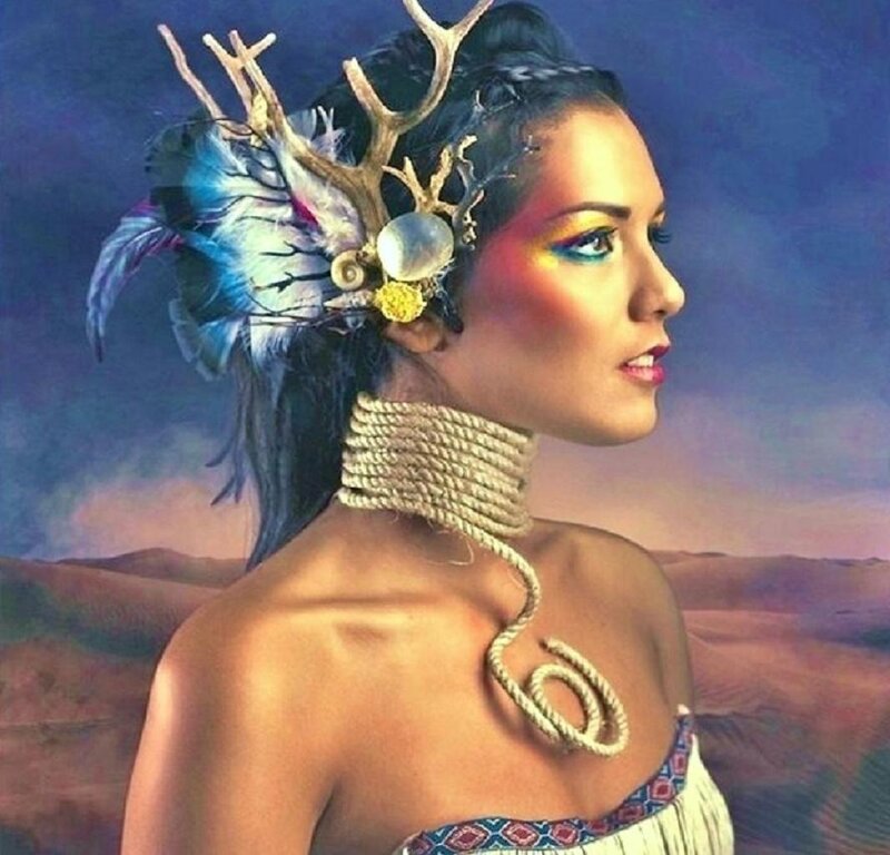 Woman with Antler Headdress
