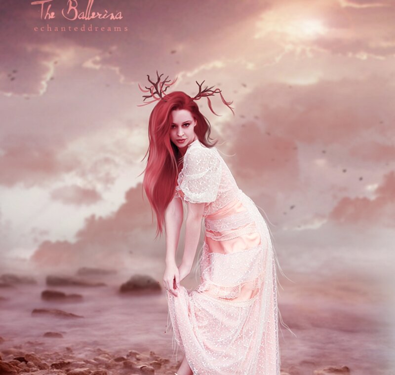 Woman with Antlers — Pink