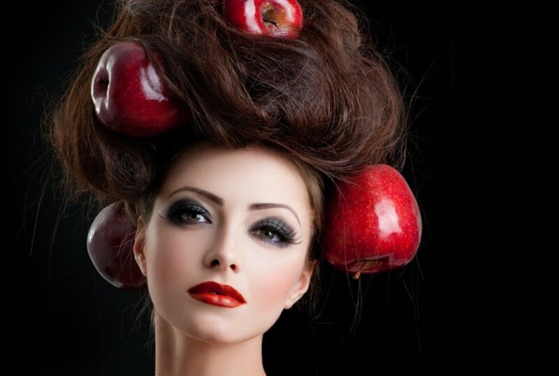 Woman with Apples in Hair