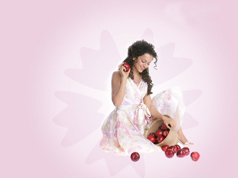 Woman with Apples — Pink
