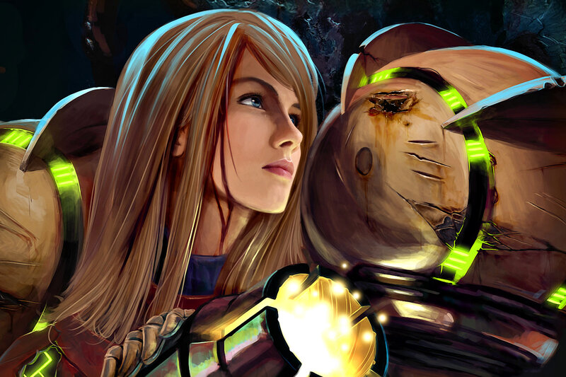 woman with armored companion