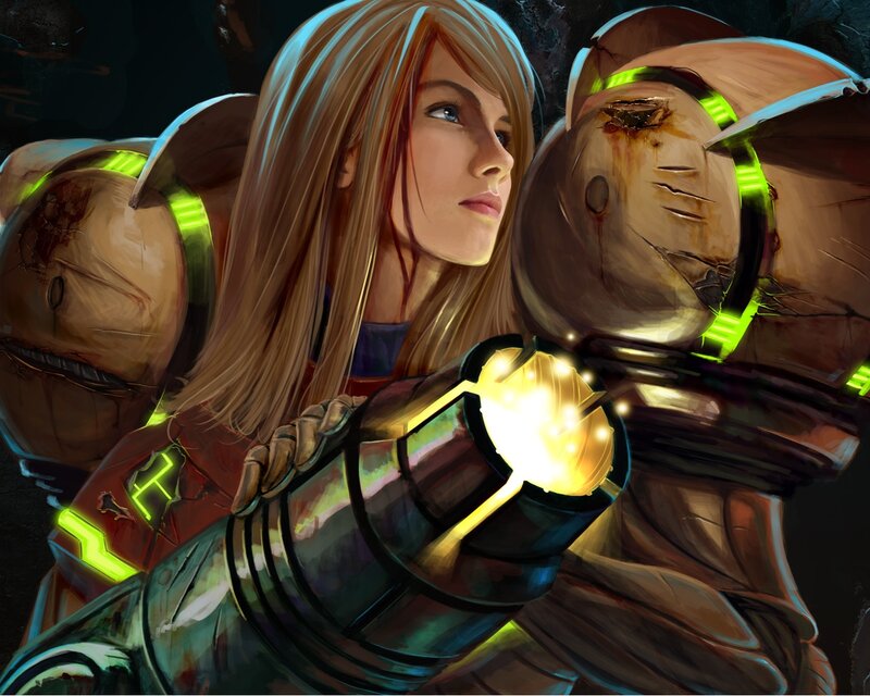 woman with armored soldiers
