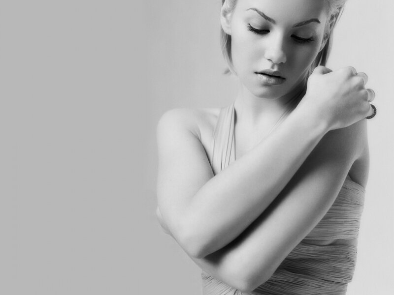 Woman with Arms Crossed — Black, Contemplative, Photograph