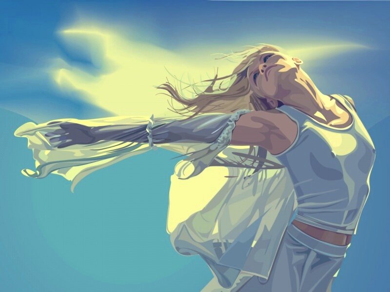 woman with arms outstretched