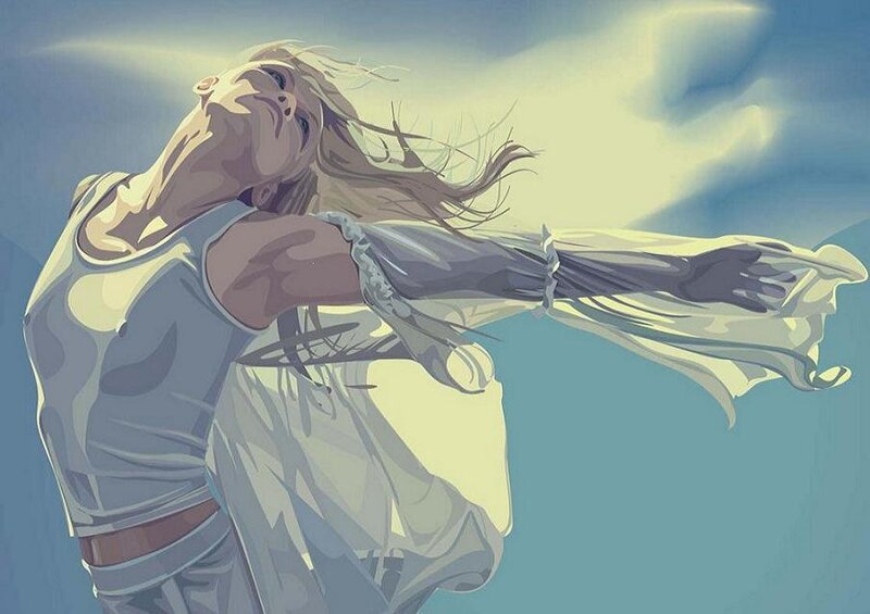 woman with arms outstretched