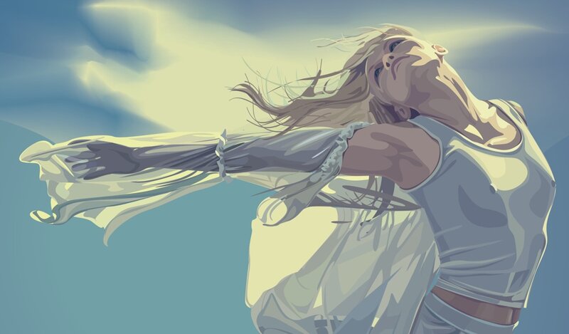 woman with arms outstretched