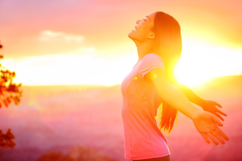 Woman with Arms Outstretched — Orange