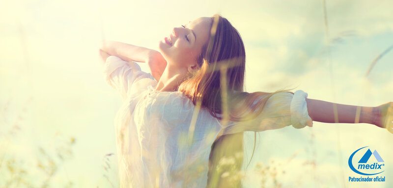 Woman with Arms Outstretched — White, Serene