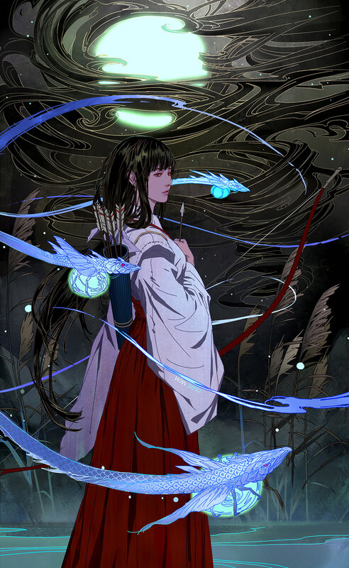 Woman with Arrows and Dragons