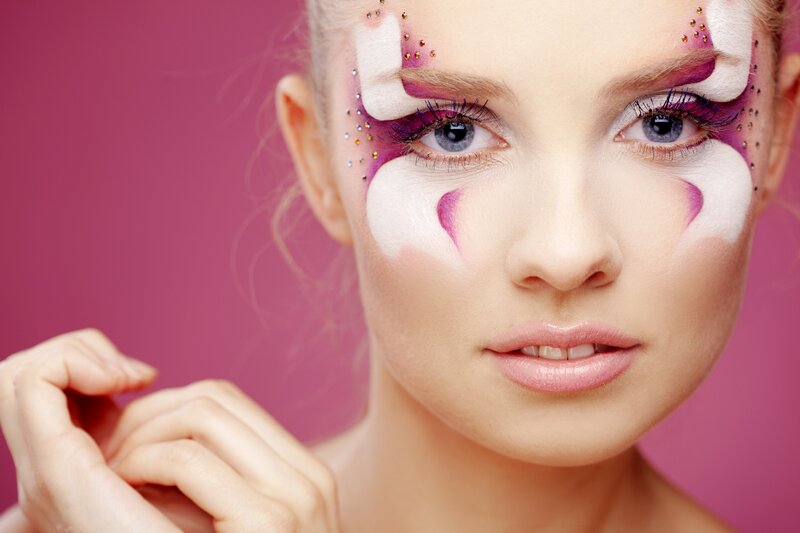 woman with artistic makeup