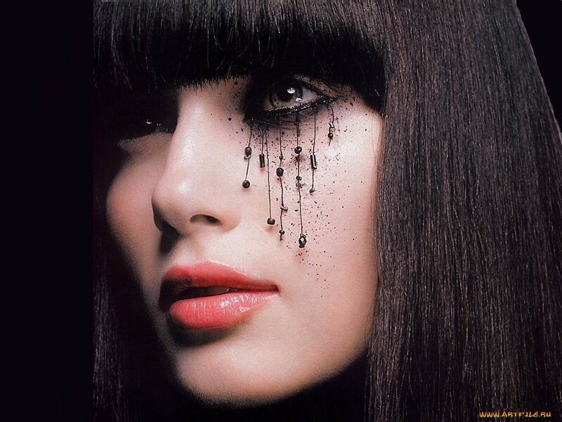 woman with artistic makeup