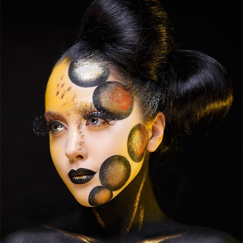 Woman with Artistic Makeup — Black