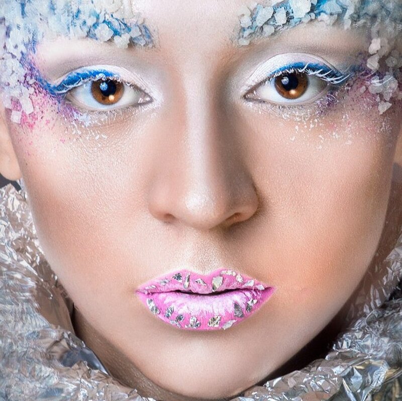 Woman with Artistic Makeup — Pink