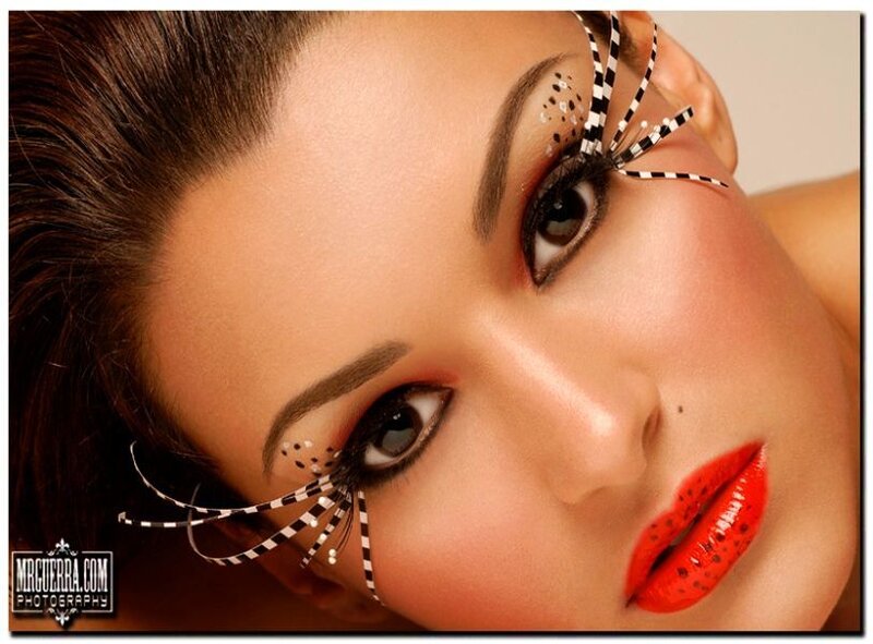 Woman with Artistic Makeup — Red