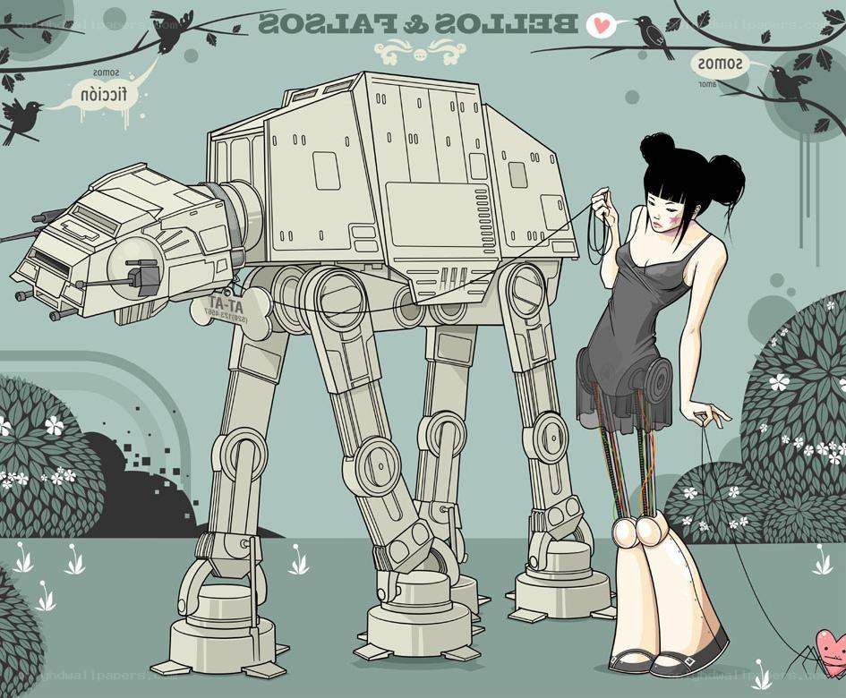 Woman with AT-AT walker