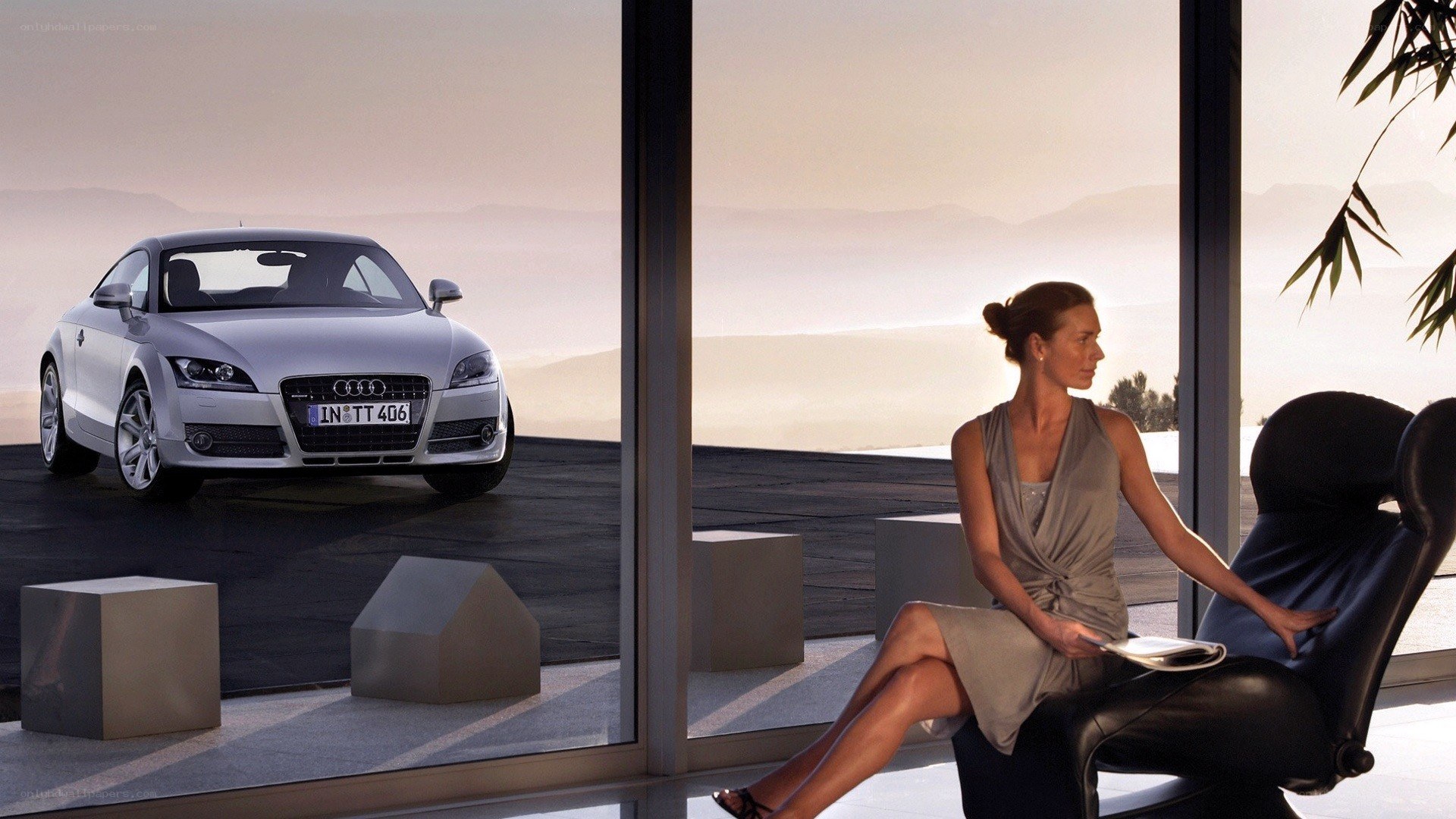 Woman with Audi TT