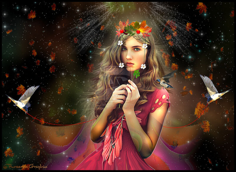 Woman with Autumn Crown