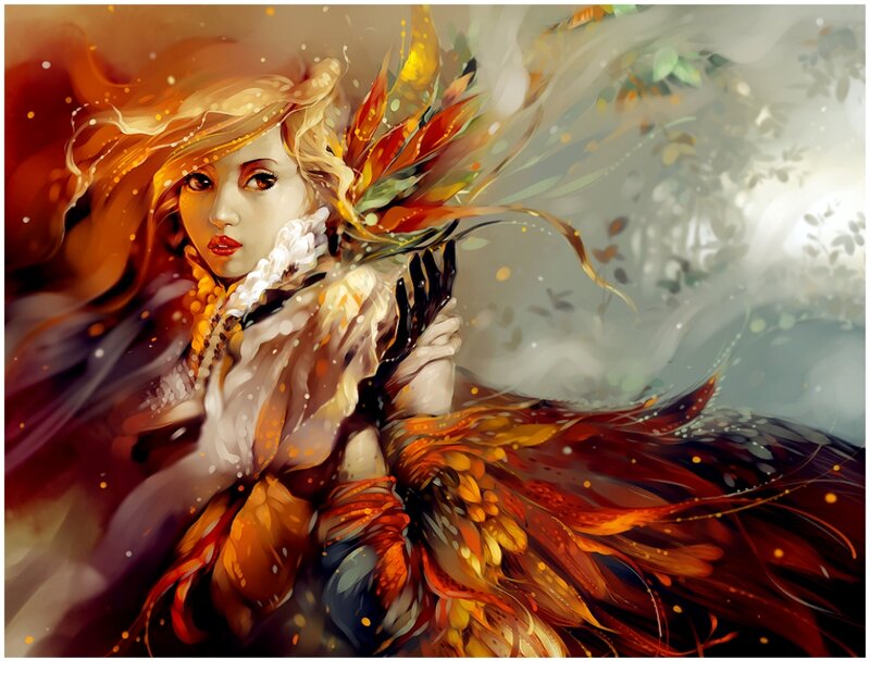 Woman with Autumn Wings