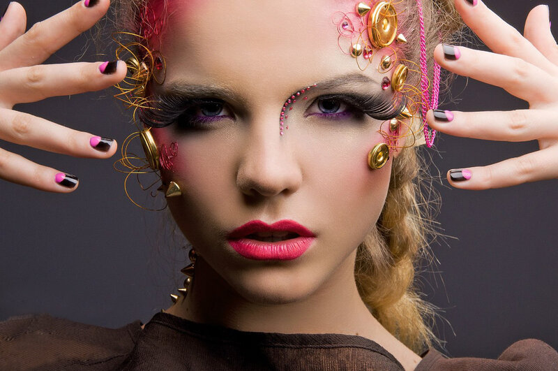Woman with Avant-garde Makeup — Pink