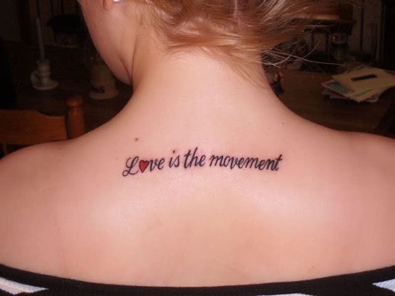 Woman with Back Tattoo — Black, Neutral