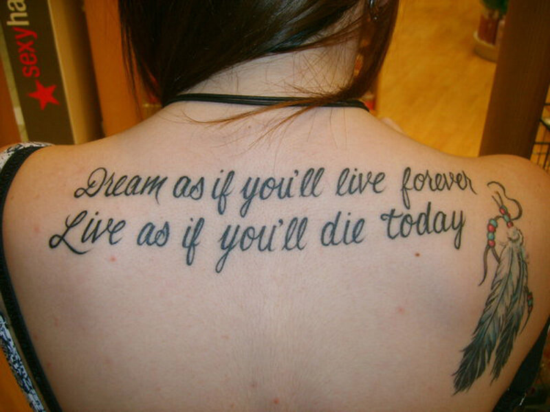Woman with Back Tattoo — Black
