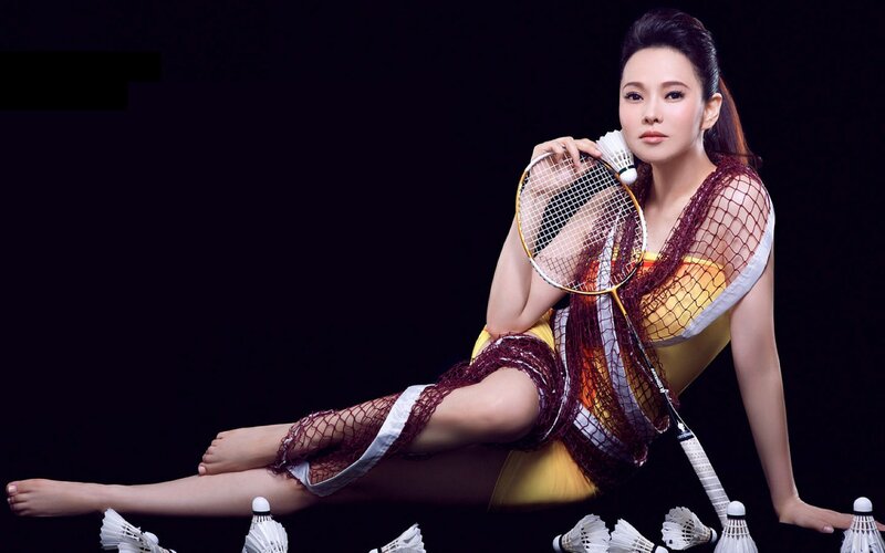 Woman with Badminton Gear