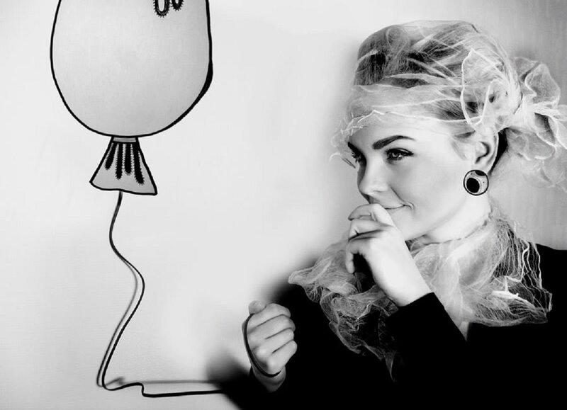 Woman with Balloon Drawing