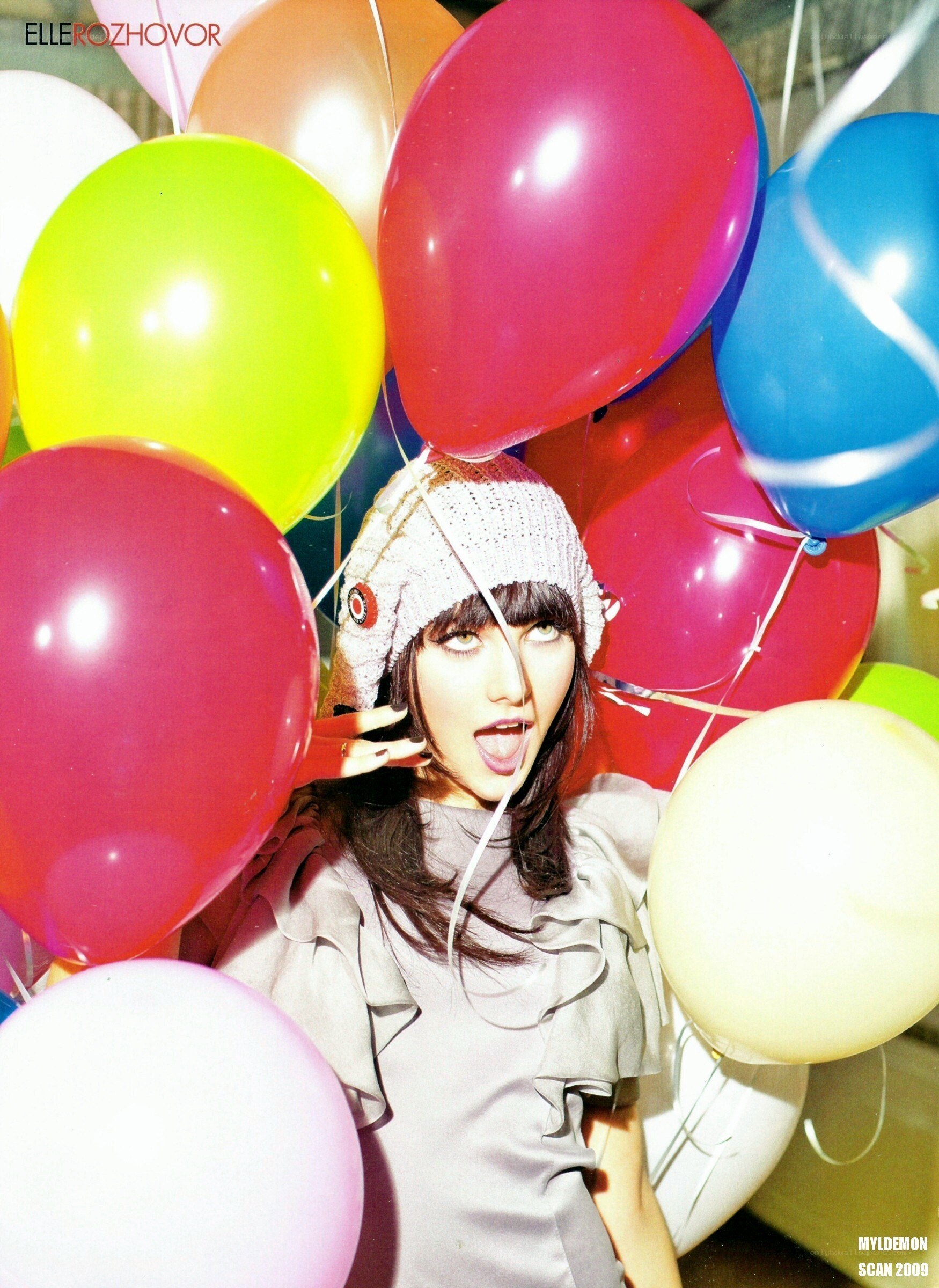 woman with balloons