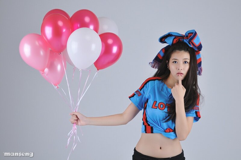Woman with balloons and scarf