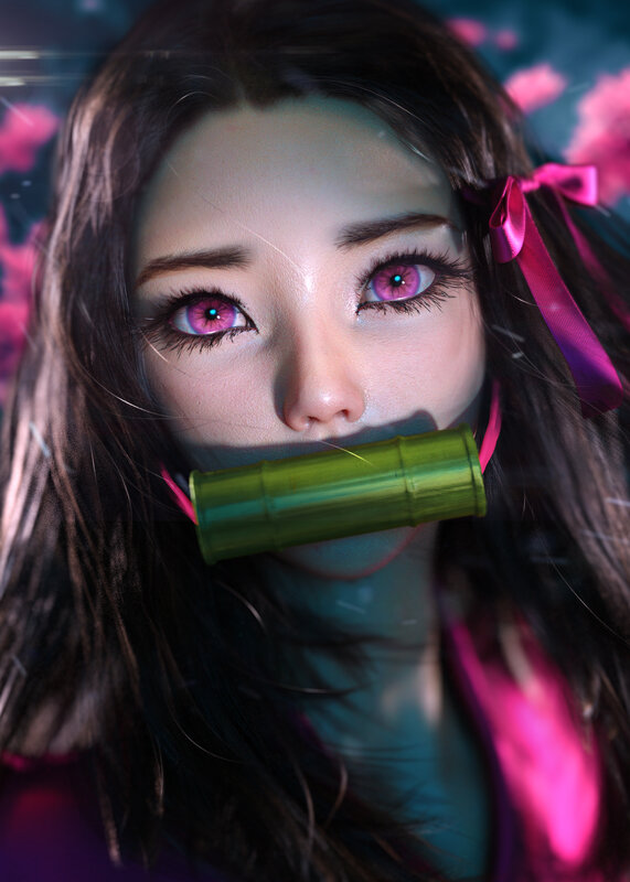 Woman with Bamboo Gag