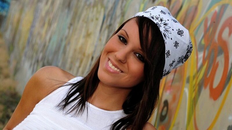 Woman with Bandana — White