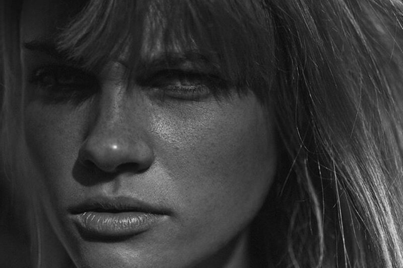 Woman with Bangs — Black, Dramatic, Photograph