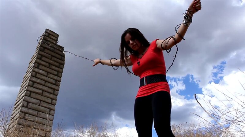 woman with barbed wire