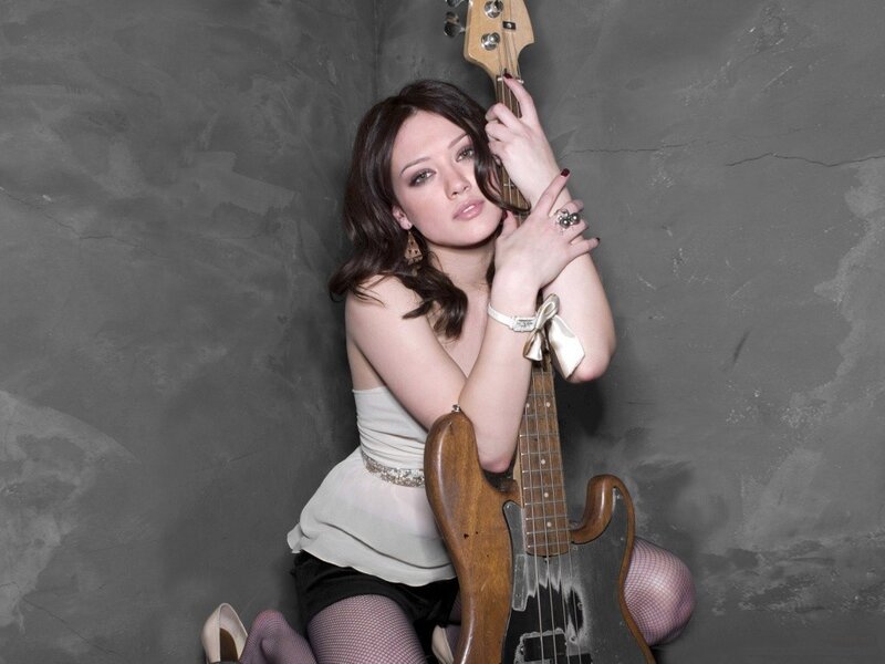 Woman with bass guitar