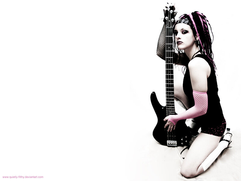 woman with bass guitar