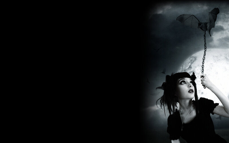 woman with bat and moon