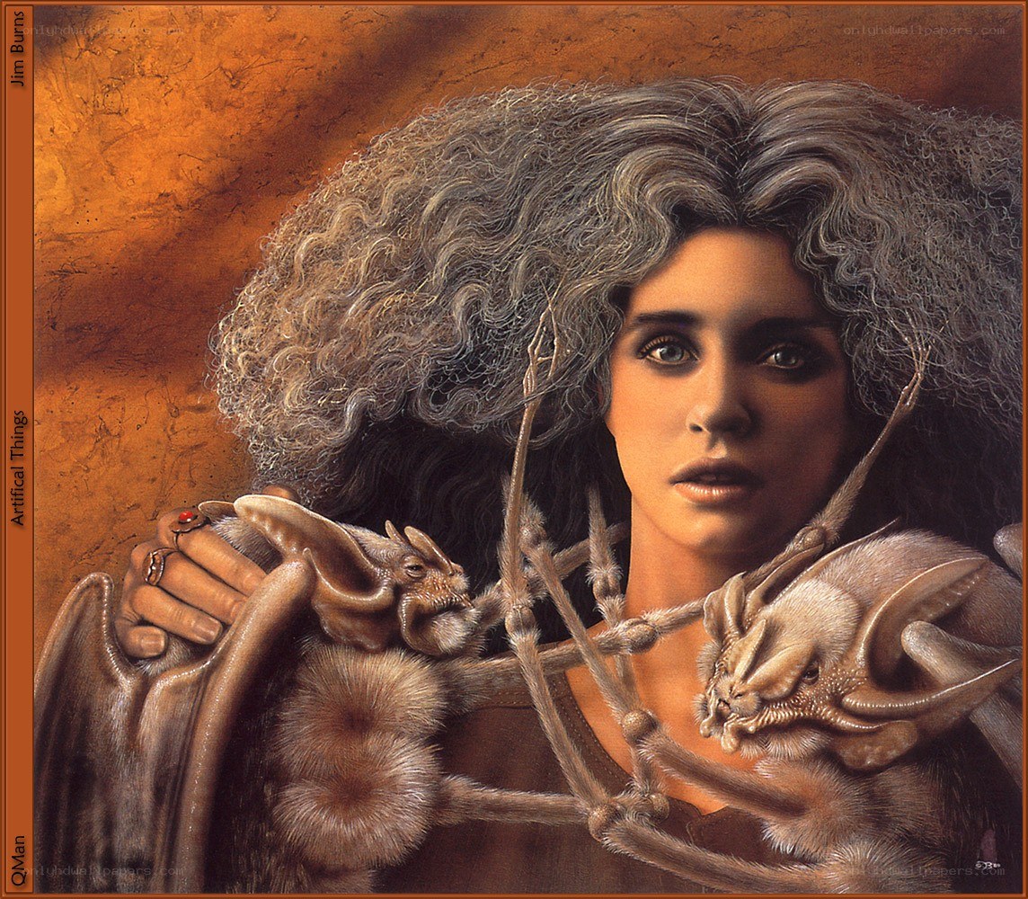 Woman with bat creatures