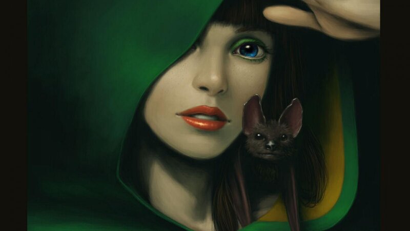 Woman with Bat — Green