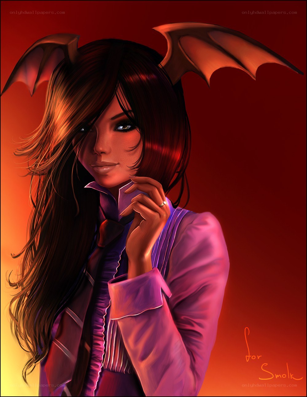 woman with bat wings