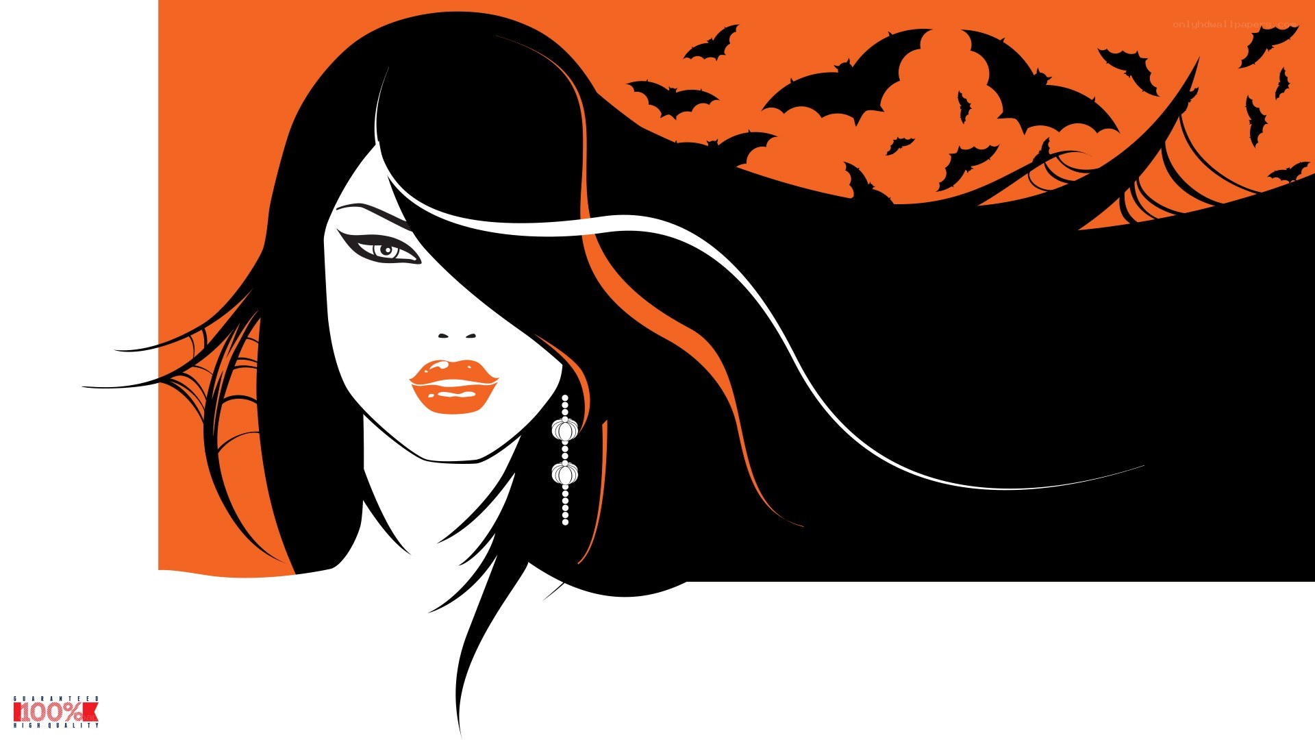woman with bats and orange background