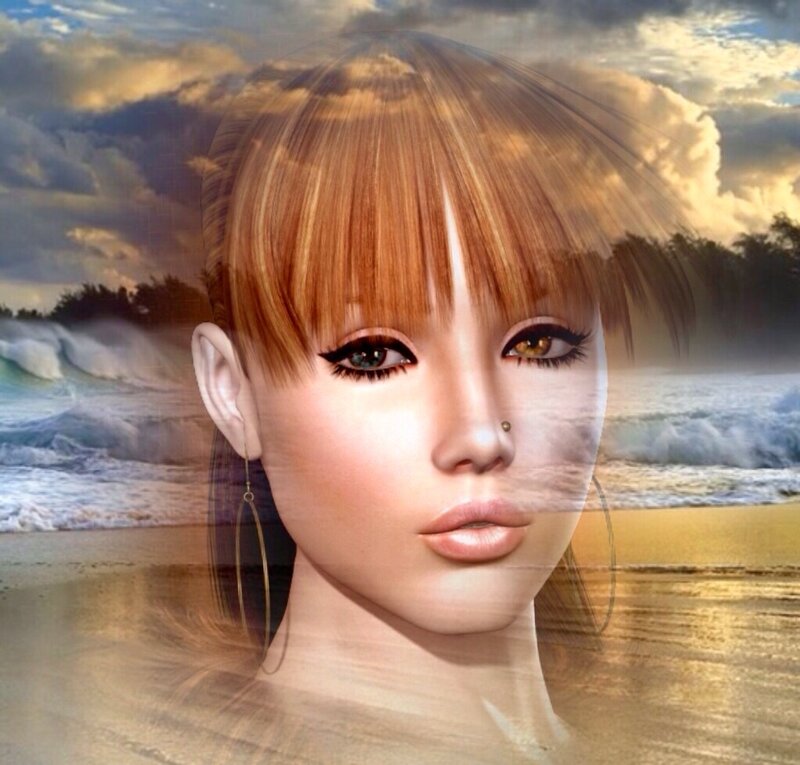 Woman with Beach Background