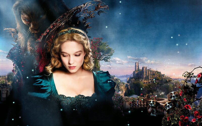 Woman with Beast in Fantasy Scene
