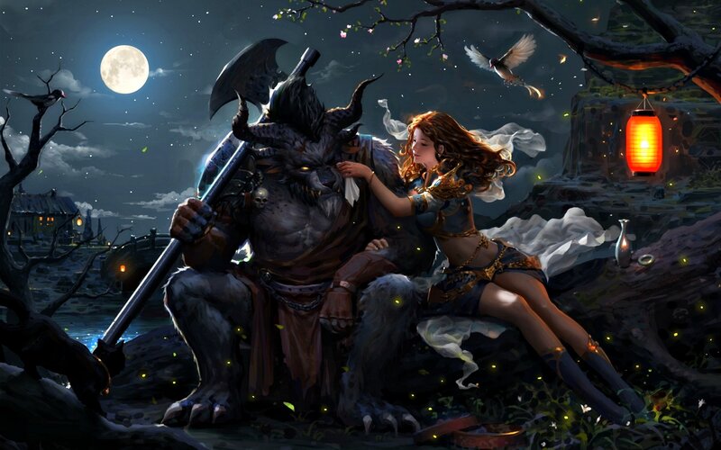 Woman with Beast