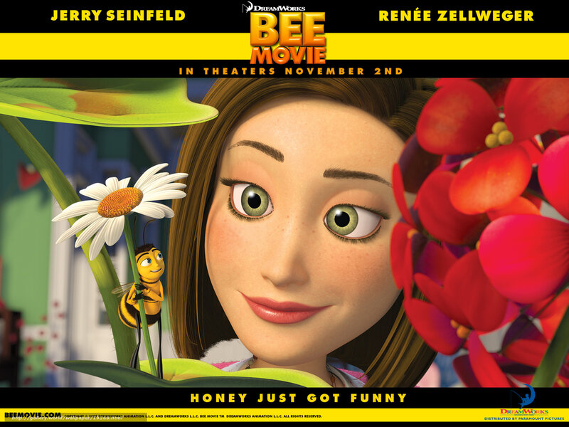 Woman with Bee and Flowers — Yellow