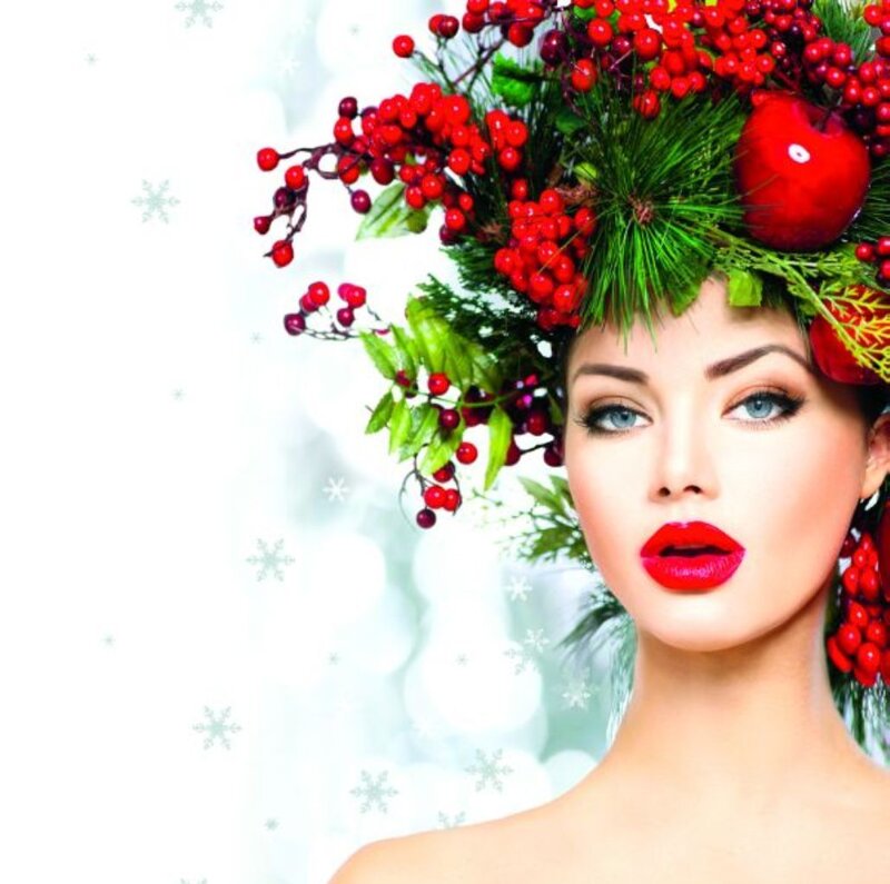 Woman with Berry Crown — Red, Festive